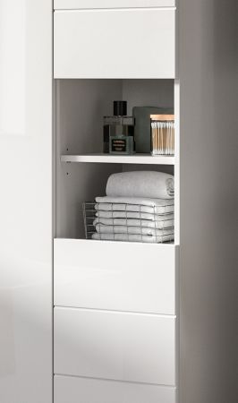 Badm�bel Set 4-teilig Larik in wei� Hochglanz Badkombination 210 x 190 cm
