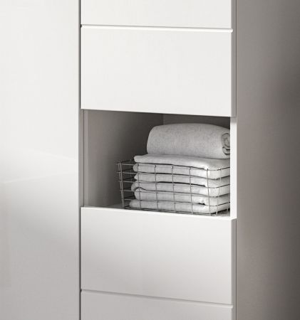 Badm�bel Set 4-teilig Larik in wei� Hochglanz Badkombination 188 x 190 cm