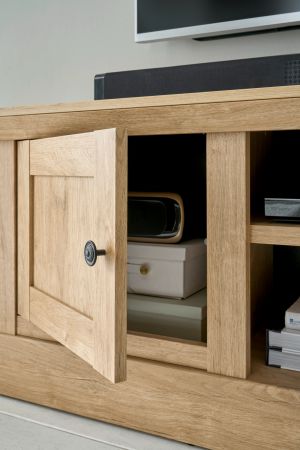 TV-Lowboard Dorset in Eiche Gold Landhaus TV Unterteil 152 cm, Soft-Close