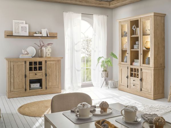 TV-Lowboard Dorset in Eiche Gold Landhaus TV Unterteil 152 cm, Soft-Close