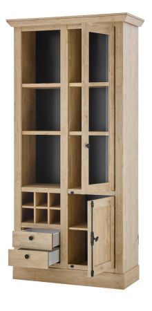 Wohnwand Dorset in Eiche Gold Landhaus Wohnkombination 4-teilig 382 cm, Soft-Close