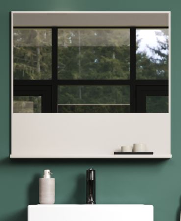 Badezimmer Spiegel Jardins in Kaschmir / Sand, Badspiegel mit Ablage 80 x 74 cm