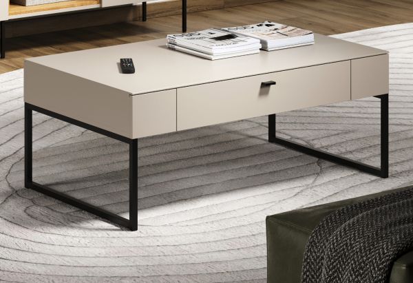 Couchtisch Jardins in Kaschmir / Sand 110 x 68 cm, Schublade mit Soft-Close