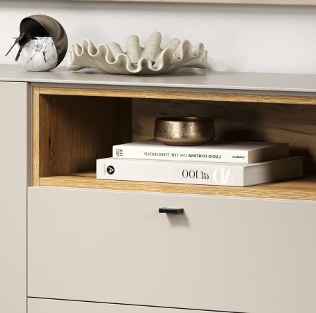 Sideboard Jardins in Kaschmir / Sand und Eiche, Kommode 197 cm mit Soft-Close