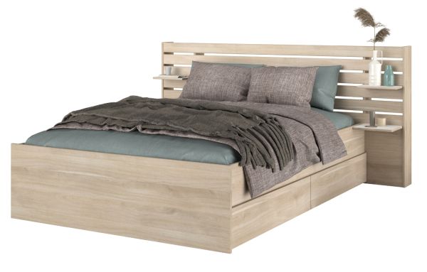 Parisot Stauraumbett Escale4 in Eiche japanisch Bett Liegefl�che 180 x 200 cm