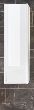 Badezimmer Hochschrank Glide in wei� Hochglanz, H�ngeschrank 30 x 119 cm mit Push-Open