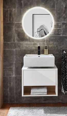 Badezimmer Spiegel Glide mit LED Beleuchtung und Touchschalter, rund � 60 cm