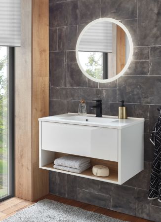 Badezimmer Spiegel Glide mit LED Beleuchtung und Touchschalter, rund � 60 cm
