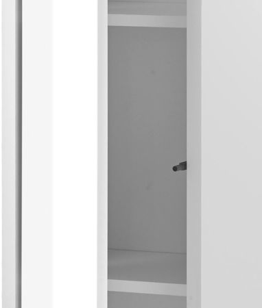 Badezimmer Hochschrank Glide in wei� Hochglanz und grau inkl. Beleuchtung 45 x 150 cm