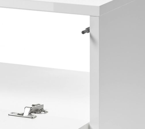 Waschbeckenunterschrank Glide in wei� Hochglanz und grau 60 cm