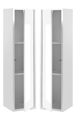 Badm�bel Set Glide in wei� Hochglanz und grau mit Waschbecken und LED Beleuchtung 160 x 190 cm