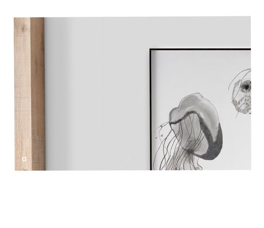 Badm�bel Set Glide in wei� Hochglanz und grau mit Waschbecken und LED Beleuchtung 100 x 190 cm
