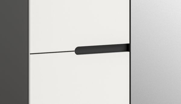 Garderobenschrank Cooper in Wei� und Grau 65 x 190 cm mit variabler Inneneinteilung, Soft-Close