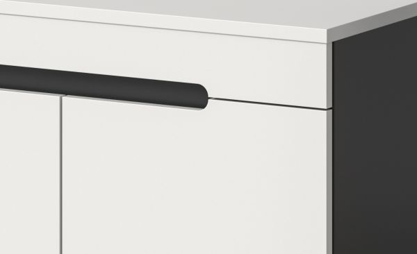 Garderobe Set 4-teilig Cooper in Wei� und Basalt Grau 175 cm, Soft-Close