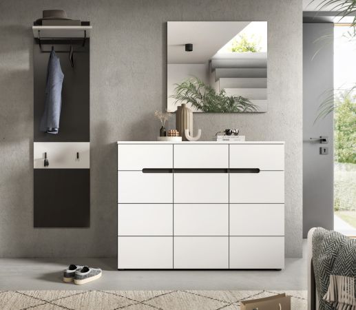 Garderobe Set 3-teilig Cooper in wei� und grau 180 cm, Soft-Close