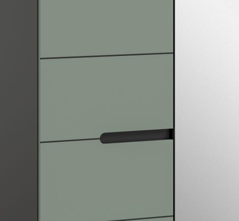 Garderobenschrank Cooper in Salbei gr�n und Basalt grau 65 x 190 cm variable Inneneinteilung, Soft-Close