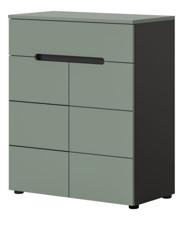 Schuhkommode Cooper in Salbei und Basalt Grau Flurkommode 80 x 94 cm, Soft-Close