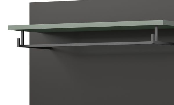 Garderobe Set 4-teilig Cooper in Salbei Gr�n und Basalt Grau 160 cm, Soft-Close