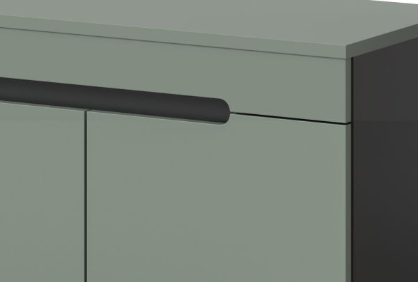 Garderobe Set 5-teilig Cooper in Salbei Gr�n und Basalt Grau 175 cm, Soft-Close