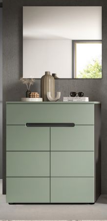 Garderobe Set 2-teilig Cooper in salbei und grau Schuhkommode und Spiegel, Soft-Close