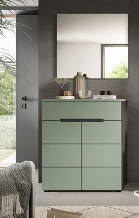 Garderobe Set 2-teilig Cooper in salbei und grau Schuhkommode und Spiegel, Soft-Close