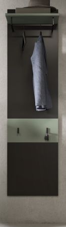 Garderobenpaneel Cooper in Grau und Salbei Wandgarderobe 45 x 165 cm