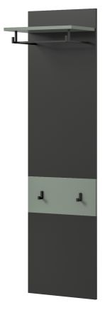 Garderobenpaneel Cooper in Grau und Salbei Wandgarderobe 45 x 165 cm