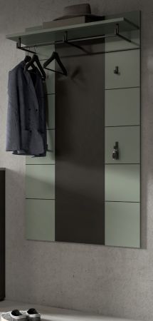 Garderobenpaneel Cooper in Salbei und Grau Wandgarderobe 80 x 141 cm