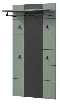 Garderobenpaneel Cooper in Salbei und Grau Wandgarderobe 80 x 141 cm
