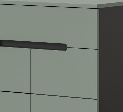Garderobe Set 3-teilig Cooper in Salbei und Grau 175 cm, Soft-Close
