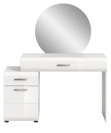 Schminktisch Freeze in wei� Hochglanz Kosmetiktisch mit Spiegel 120 x 138 cm