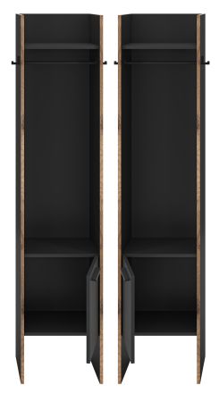 Garderobe Salud in grau und Nox Eiche Kompaktgarderobe 42 x 189 cm