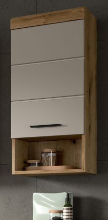 Badezimmer H�ngeschrank Shawn in Sand Kaschmir und Evoke Eiche Badschrank h�ngend 37 x 79 cm