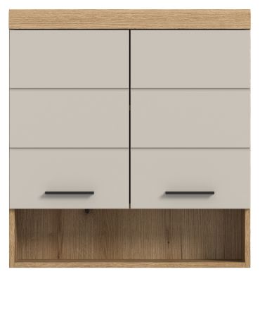 Badezimmer H�ngeschrank Shawn in Sand Kaschmir und Evoke Eiche Badschrank h�ngend 74 x 79 cm