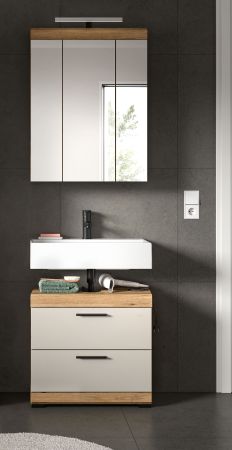 Badezimmer Spiegelschrank Shawn in Evoke Eiche Badschrank 3-t�rig 60 x 79 cm