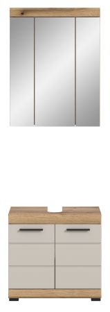 Badm�bel Set 2-teilig Shawn in Sand Kashmir und Evoke Eiche Badkombination 60 x 191 cm
