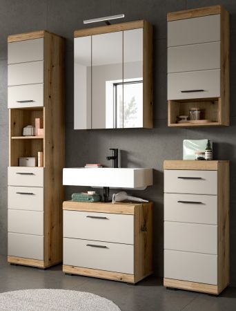 Badm�bel Set 5-teilig Shawn in Sand Kaschmir und Evoke Eiche Badkombination 164 x 191 cm