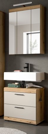 Badm�bel Set 2-teilig Shawn in Sand Kashmir und Evoke Eiche Badkombination 60 x 191 cm
