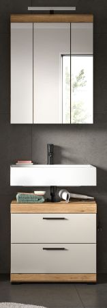 Badm�bel Set 2-teilig Shawn in Sand Kashmir und Evoke Eiche Badkombination 60 x 191 cm