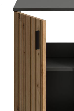 Waschbeckenunterschrank Livia in Artisan Eiche und grau Badezimmer Unterschrank 80 cm