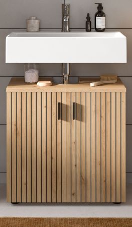 Waschbeckenunterschrank Livia in Artisan Eiche Badezimmer Unterschrank 60 cm
