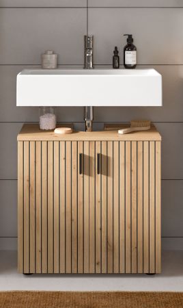 Waschbeckenunterschrank Livia in Artisan Eiche Badezimmer Unterschrank 60 cm