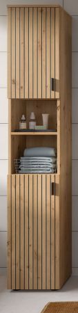 Badezimmer Hochschrank Livia in Artisan Eiche Badschrank 30 x 192 cm