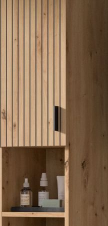 Badezimmer Hochschrank Livia in Artisan Eiche Badschrank 30 x 192 cm