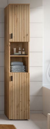 Badezimmer Hochschrank Livia in Artisan Eiche Badschrank 30 x 192 cm