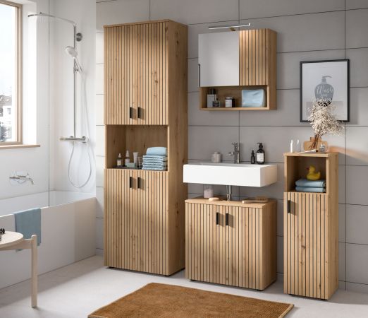 Badm�bel Set 4-teilig Livia in Artisan Eiche Badkombination 180 x 192 cm