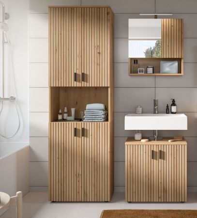 Badm�bel Set 3-teilig Livia in Artisan Eiche Badkombination 135 x 192 cm