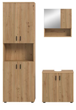 Badm�bel Set 3-teilig Livia in Artisan Eiche Badkombination 135 x 192 cm