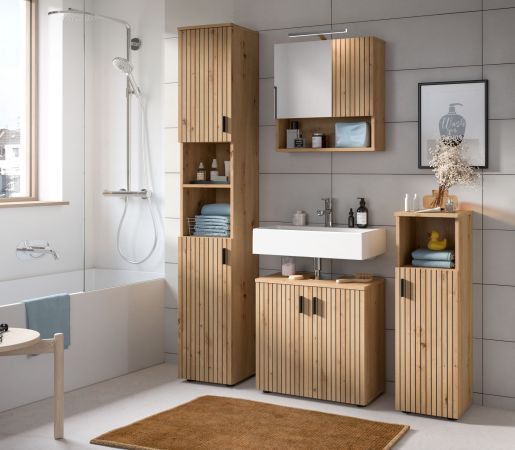 Badm�bel Set 4-teilig Livia in Artisan Eiche Badkombination 150 x 192 cm