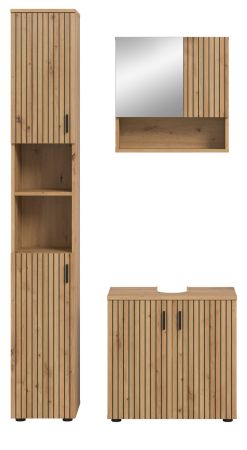 Badm�bel Set 3-teilig Livia in Artisan Eiche Badkombination 105 x 192 cm
